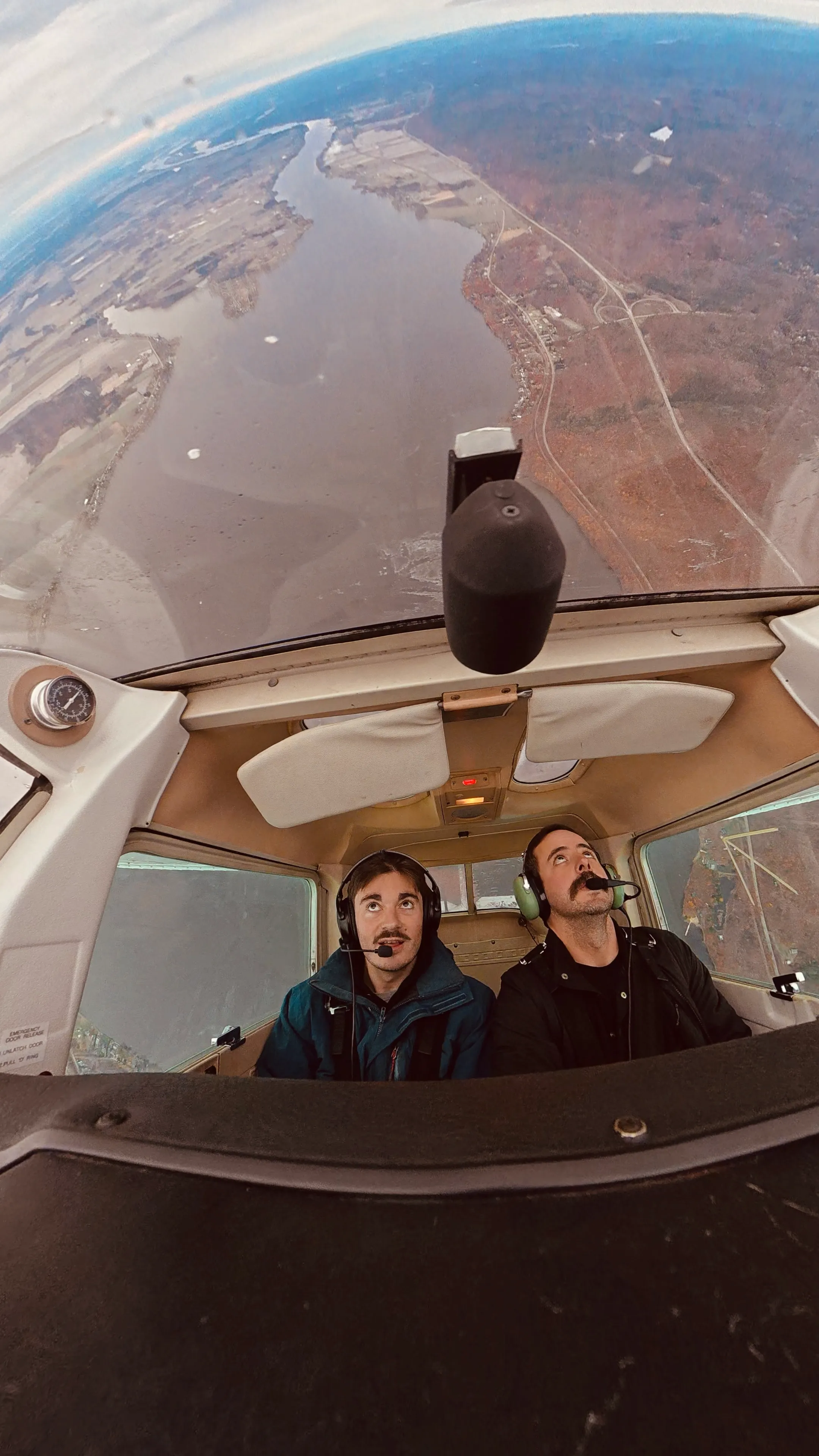 Jp flying inverted during aerobatics training, the ground overhead